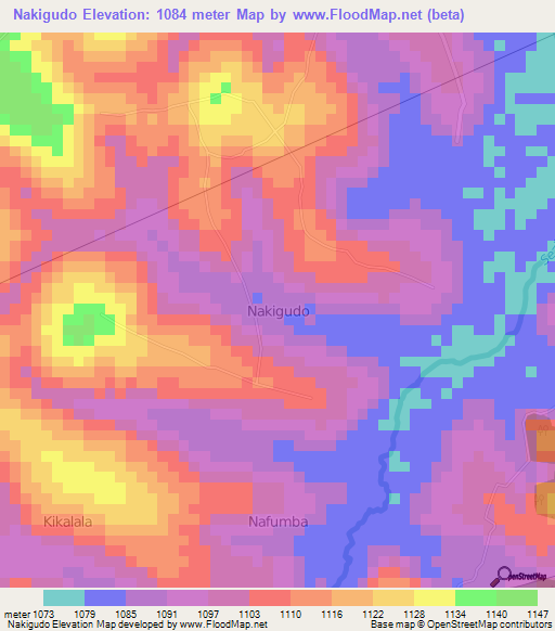 Nakigudo,Uganda Elevation Map