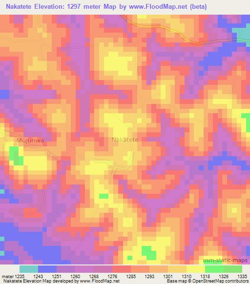 Nakatete,Uganda Elevation Map