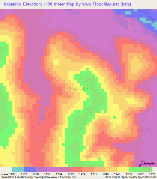 Nakatabo,Uganda Elevation Map
