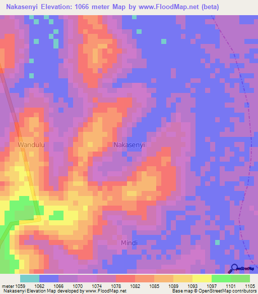 Nakasenyi,Uganda Elevation Map