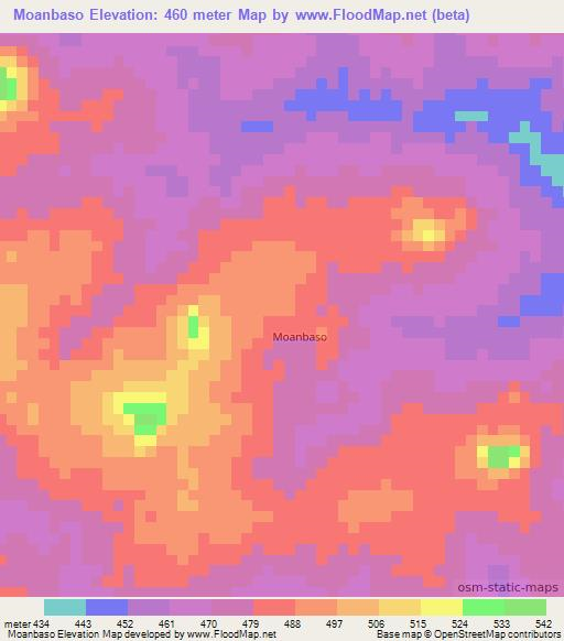 Moanbaso,Ivory Coast Elevation Map