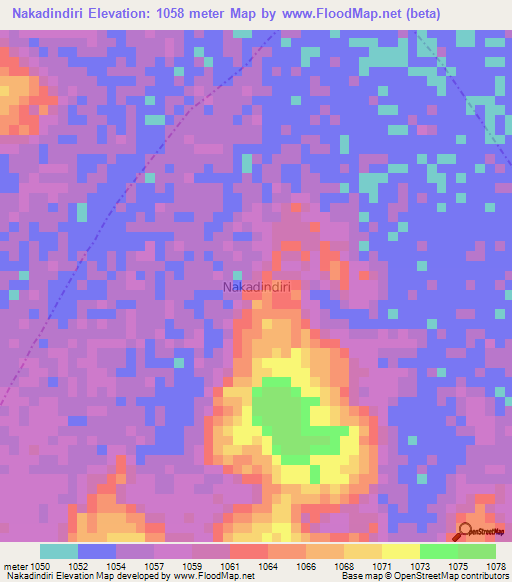 Nakadindiri,Uganda Elevation Map