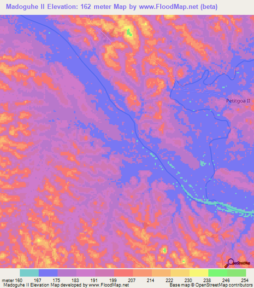 Madoguhe II,Ivory Coast Elevation Map