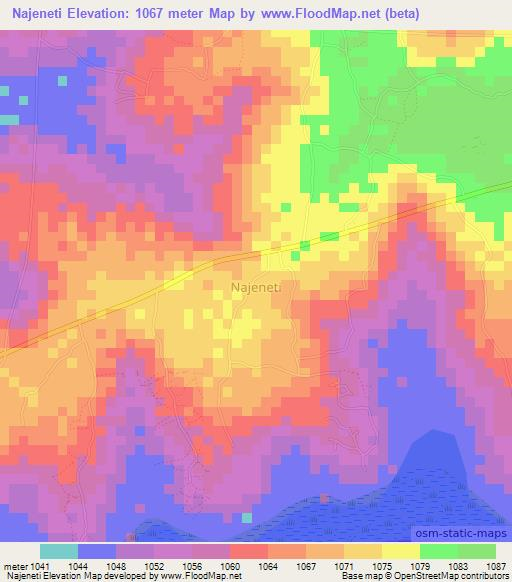 Najeneti,Uganda Elevation Map