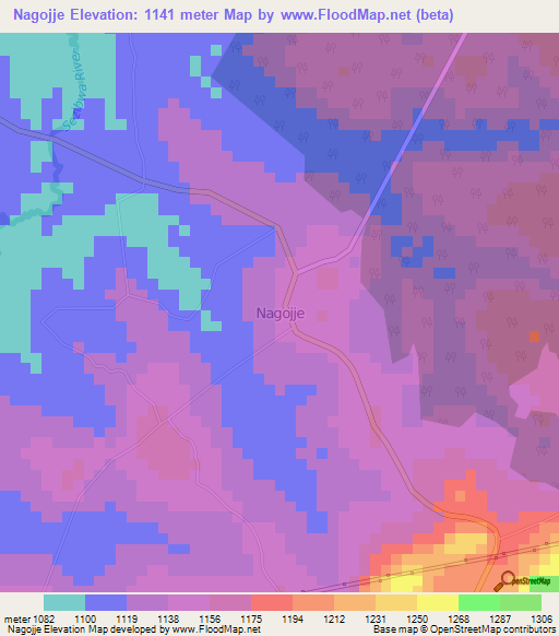 Nagojje,Uganda Elevation Map