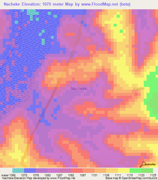 Nacheke,Uganda Elevation Map