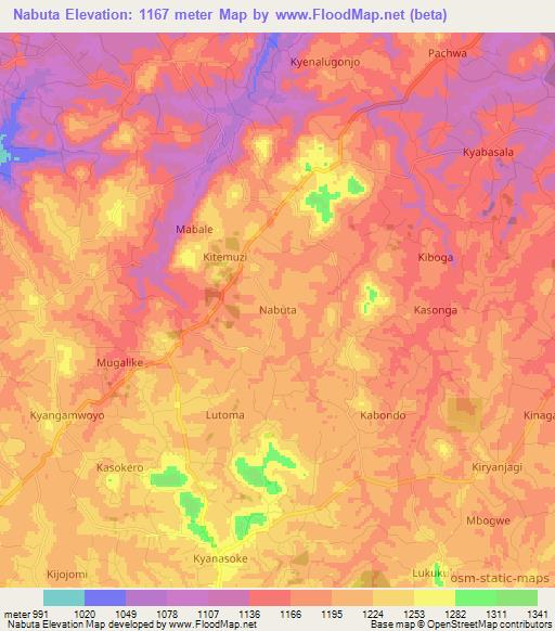 Nabuta,Uganda Elevation Map