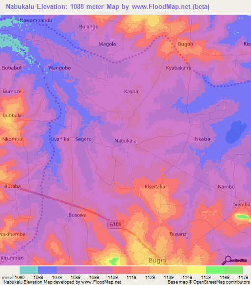 Nabukalu,Uganda Elevation Map