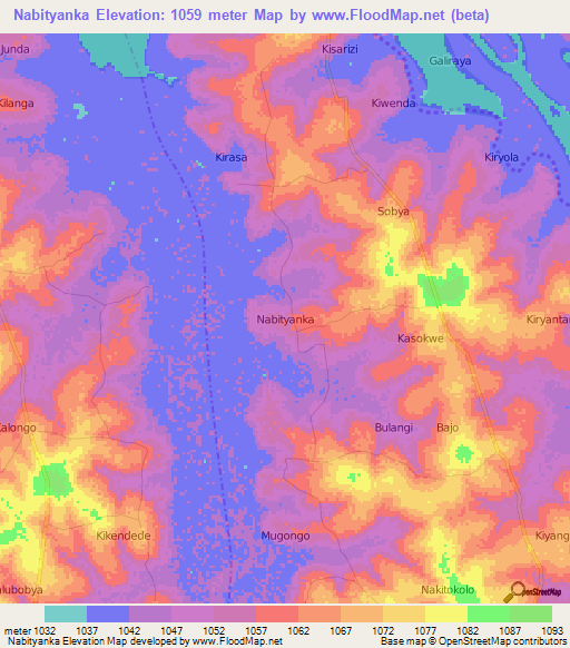 Nabityanka,Uganda Elevation Map
