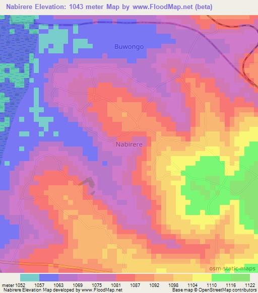 Nabirere,Uganda Elevation Map