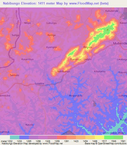 Nabibungo,Uganda Elevation Map