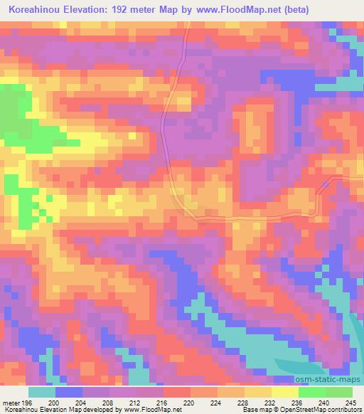 Koreahinou,Ivory Coast Elevation Map