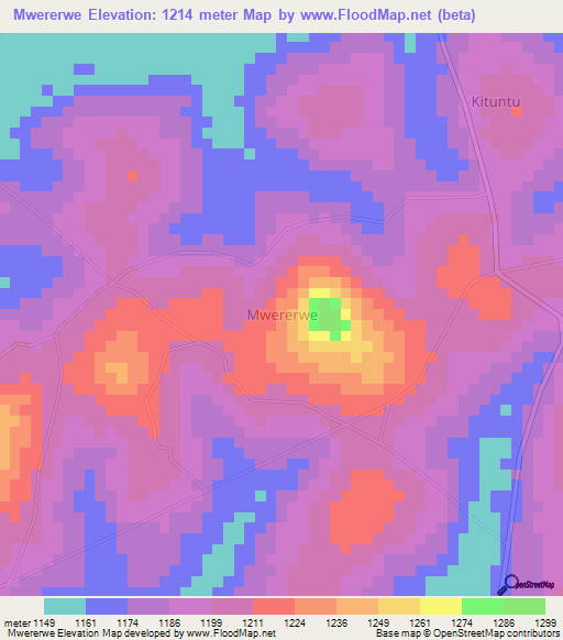 Mwererwe,Uganda Elevation Map
