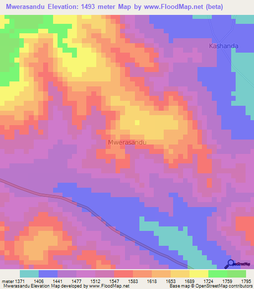Mwerasandu,Uganda Elevation Map
