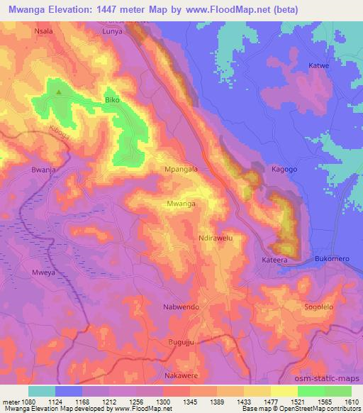 Mwanga,Uganda Elevation Map
