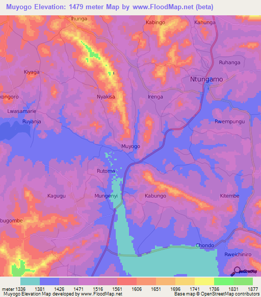 Muyogo,Uganda Elevation Map