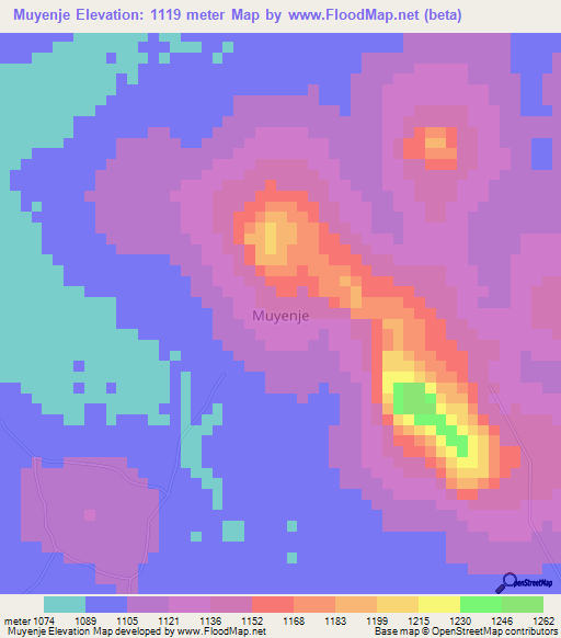 Muyenje,Uganda Elevation Map