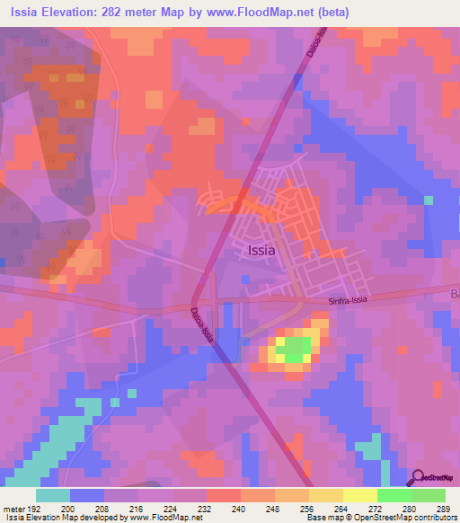 Issia,Ivory Coast Elevation Map