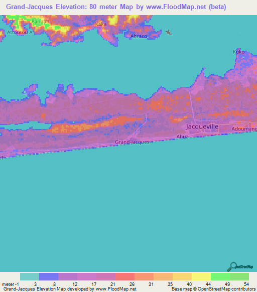 Grand-Jacques,Ivory Coast Elevation Map