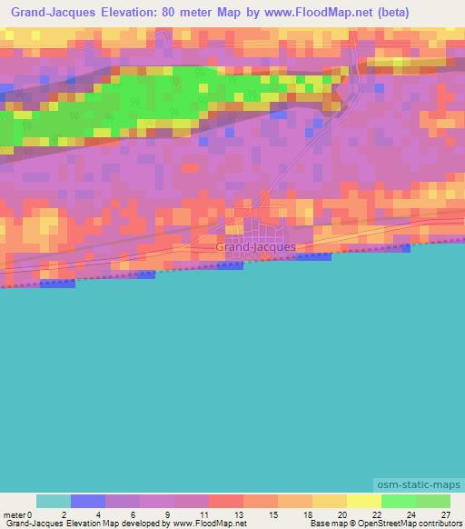 Grand-Jacques,Ivory Coast Elevation Map