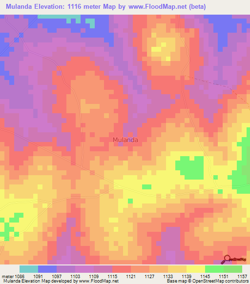 Mulanda,Uganda Elevation Map
