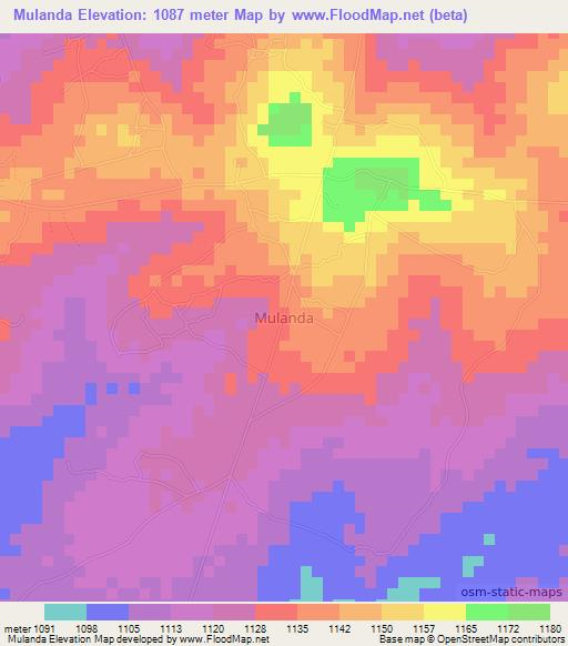 Mulanda,Uganda Elevation Map