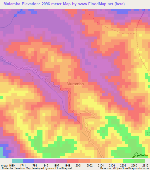 Mulamba,Uganda Elevation Map