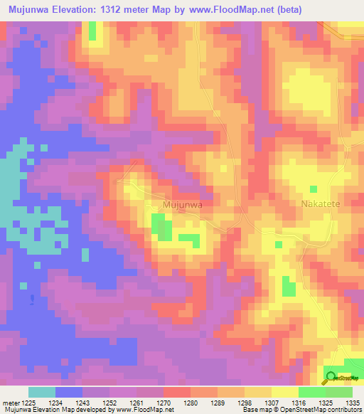 Mujunwa,Uganda Elevation Map