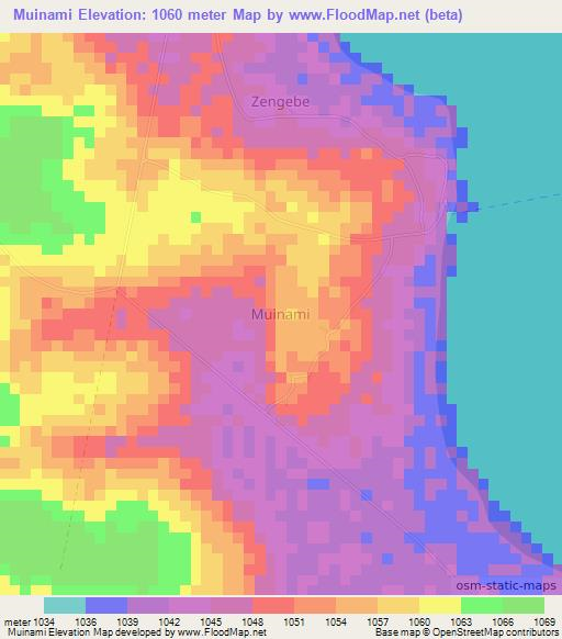 Muinami,Uganda Elevation Map