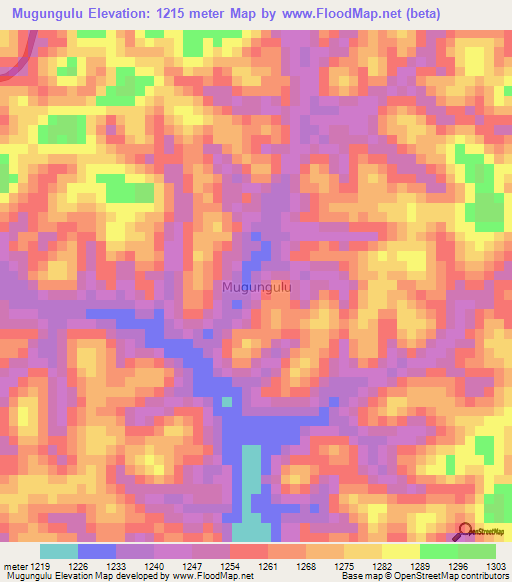 Mugungulu,Uganda Elevation Map