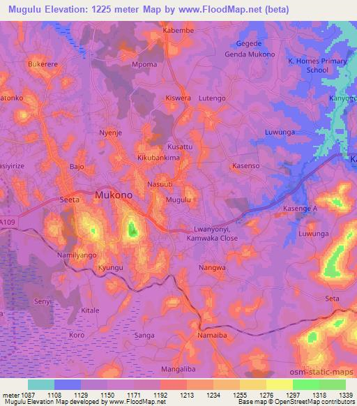 Mugulu,Uganda Elevation Map