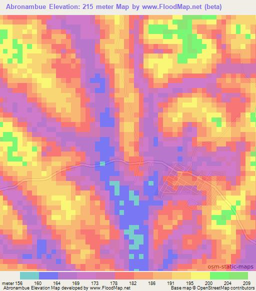 Abronambue,Ivory Coast Elevation Map