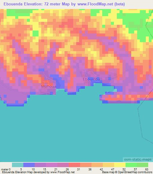 Ebouenda,Ivory Coast Elevation Map