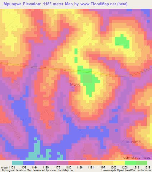 Mpungwe,Uganda Elevation Map