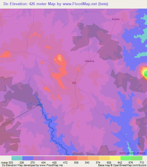Do,Ivory Coast Elevation Map