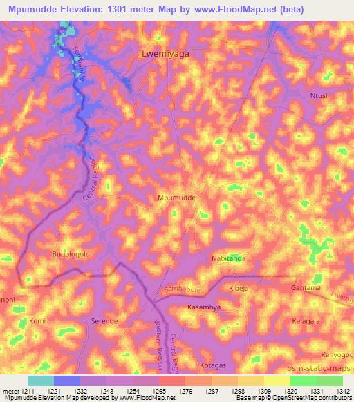 Mpumudde,Uganda Elevation Map