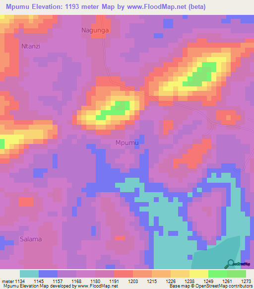 Mpumu,Uganda Elevation Map