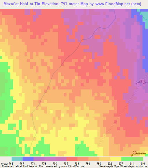Mazra`at Habl at Tin,Syria Elevation Map