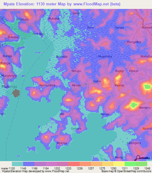 Mpata,Uganda Elevation Map