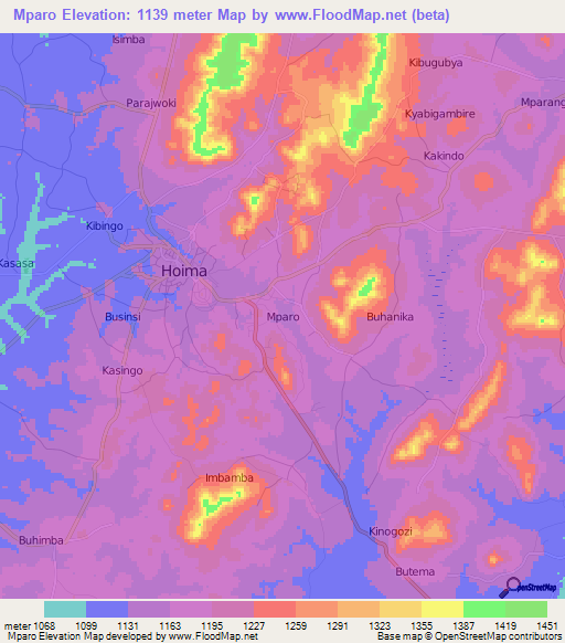 Mparo,Uganda Elevation Map