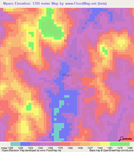 Mparo,Uganda Elevation Map