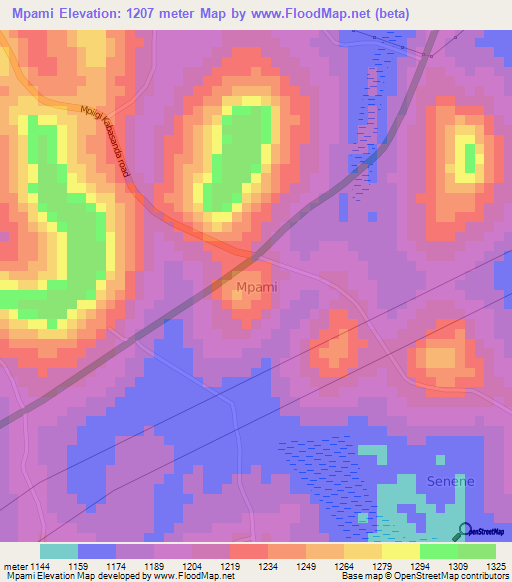 Mpami,Uganda Elevation Map