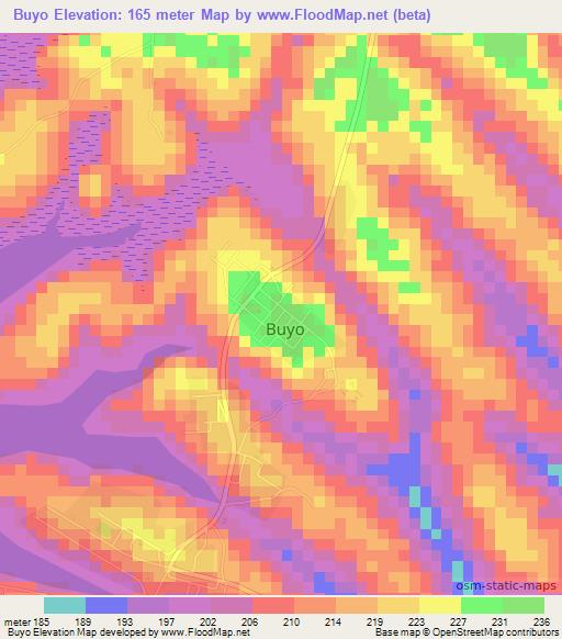 Buyo,Ivory Coast Elevation Map