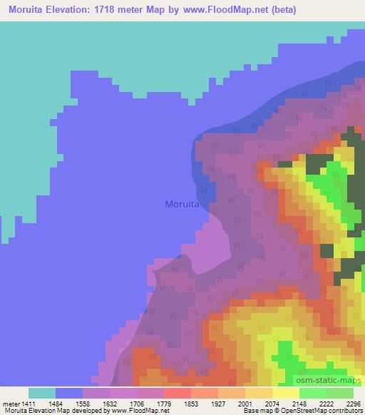Moruita,Uganda Elevation Map