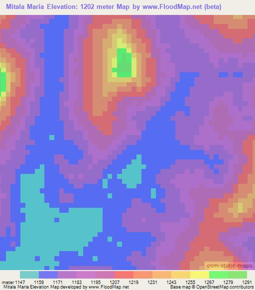 Mitala Maria,Uganda Elevation Map