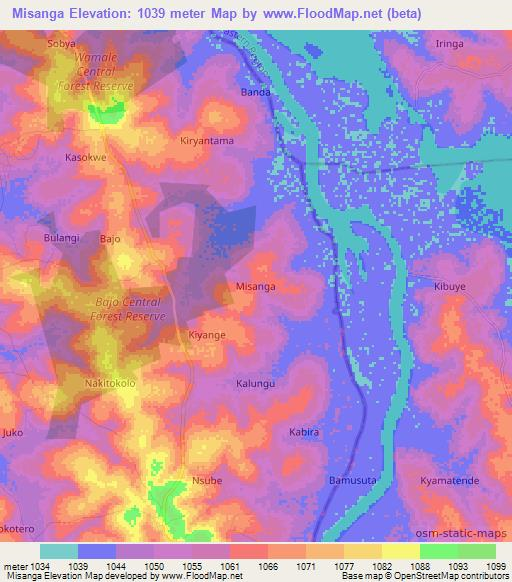 Misanga,Uganda Elevation Map