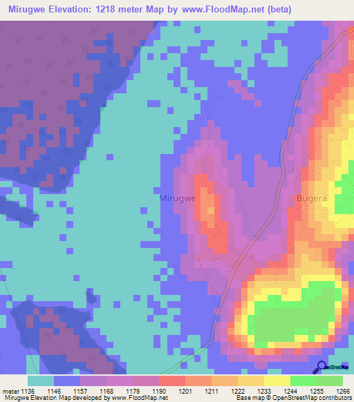 Mirugwe,Uganda Elevation Map