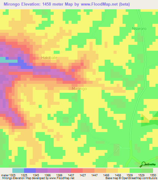 Mirongo,Uganda Elevation Map