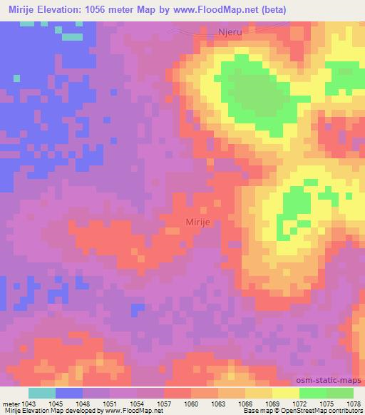 Mirije,Uganda Elevation Map