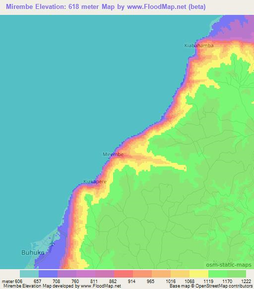 Mirembe,Uganda Elevation Map